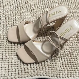 X2 Cream Strappy Heels